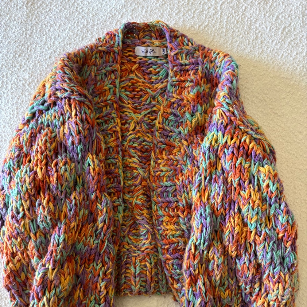 VRG Girl Multicolor Knit Cardigan